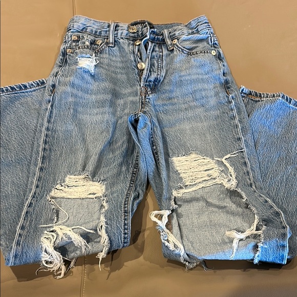 Women's Distressed Blue Jeans - Picture 1 of 3